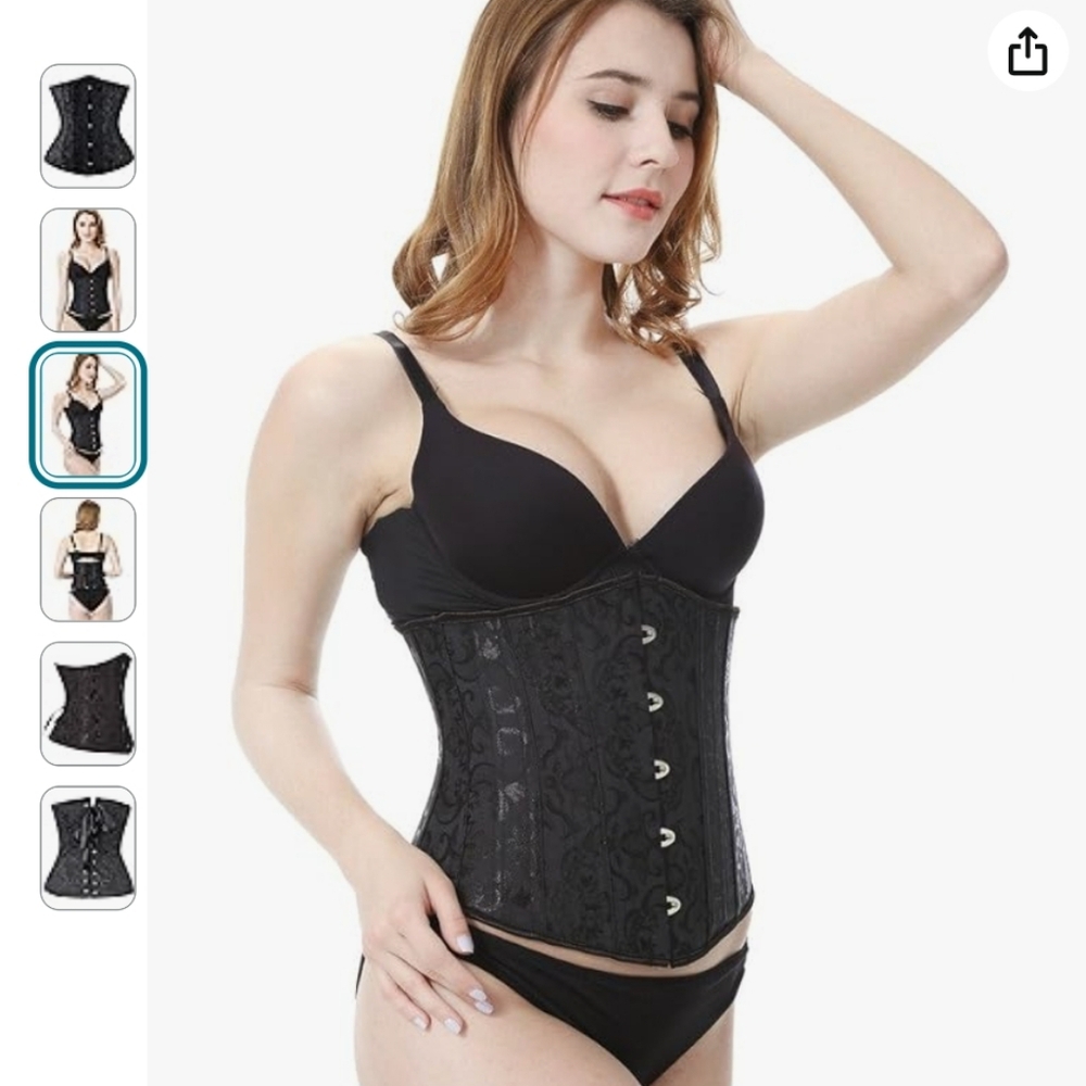 Black Steel-boned Corset